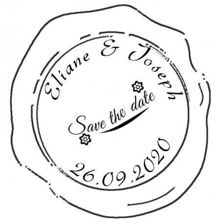 Tampon à cacheter la cire Save the date pour envoyer vos faire-part de mariage Tampon à cacheter la cire Save the date pour envoyer vos faire-part de mariage