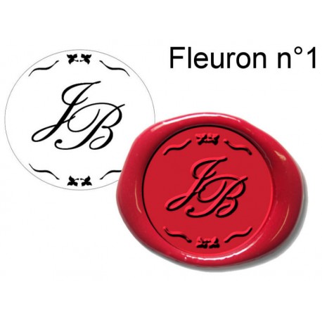 tampon cire initiales fleuron tampon cire initiales fleuron