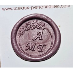 Votre sceau en ligne, parfait pour les mariages, faire-part des cachets de cire à vos initiales