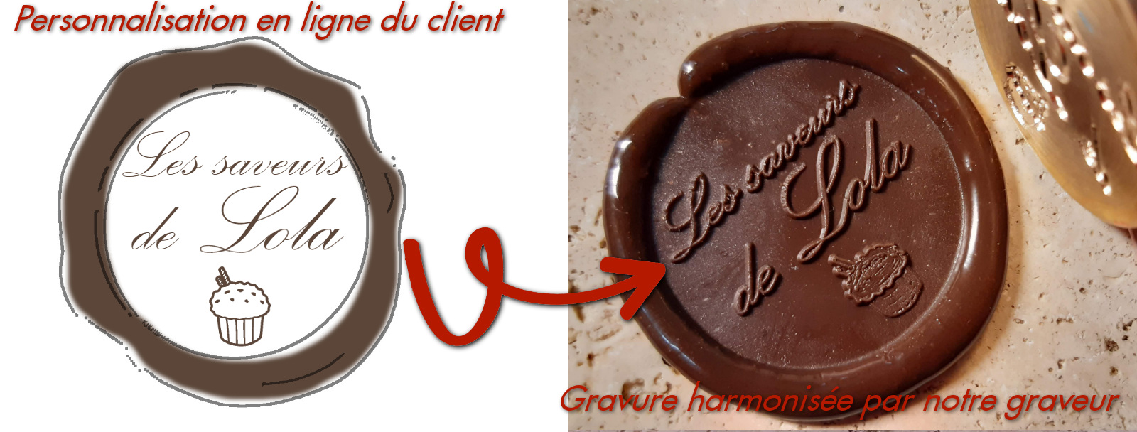 Personnalisation en ligne de votre tampon pour le chocolat