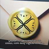🔖Petite précision pour la personnalisation en ligne des sceaux adhésifs. 

Quelle que soit la couleur de cire que vous choisissez pour vos cachets, le motif que vous composez ou que vous téléchargez s'affiche en noir. Pas de panique ! C'est normal. C'est même volontaire ! Cela nous permet de le reproduire le plus fidèlement possible !

Bien entendu sur vos sceaux votre motif apparaîtra de la couleur de vos sceaux !

Pour les grandes quantités (>200 Écrivez-nous !)

#CachetDeCire #sceauxencire #sceauxpersonnalises #tamponacire #TamponPersonnalisé #weddinginspiration #fairepartmariage